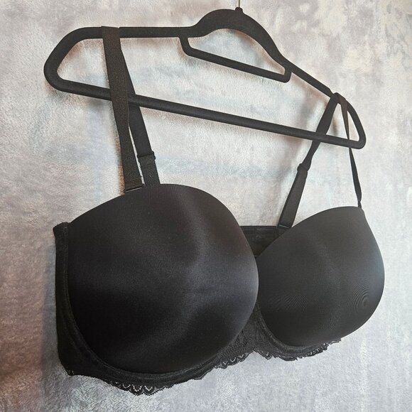 Torrid Curve Black Bra 42G Lace Adjustable cross or strapless Sexy Supportive - Picture 4 of 13